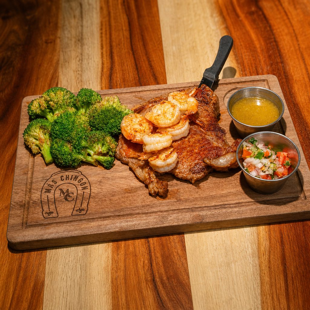 Steak & Shrimp Bistec Y Camarones.