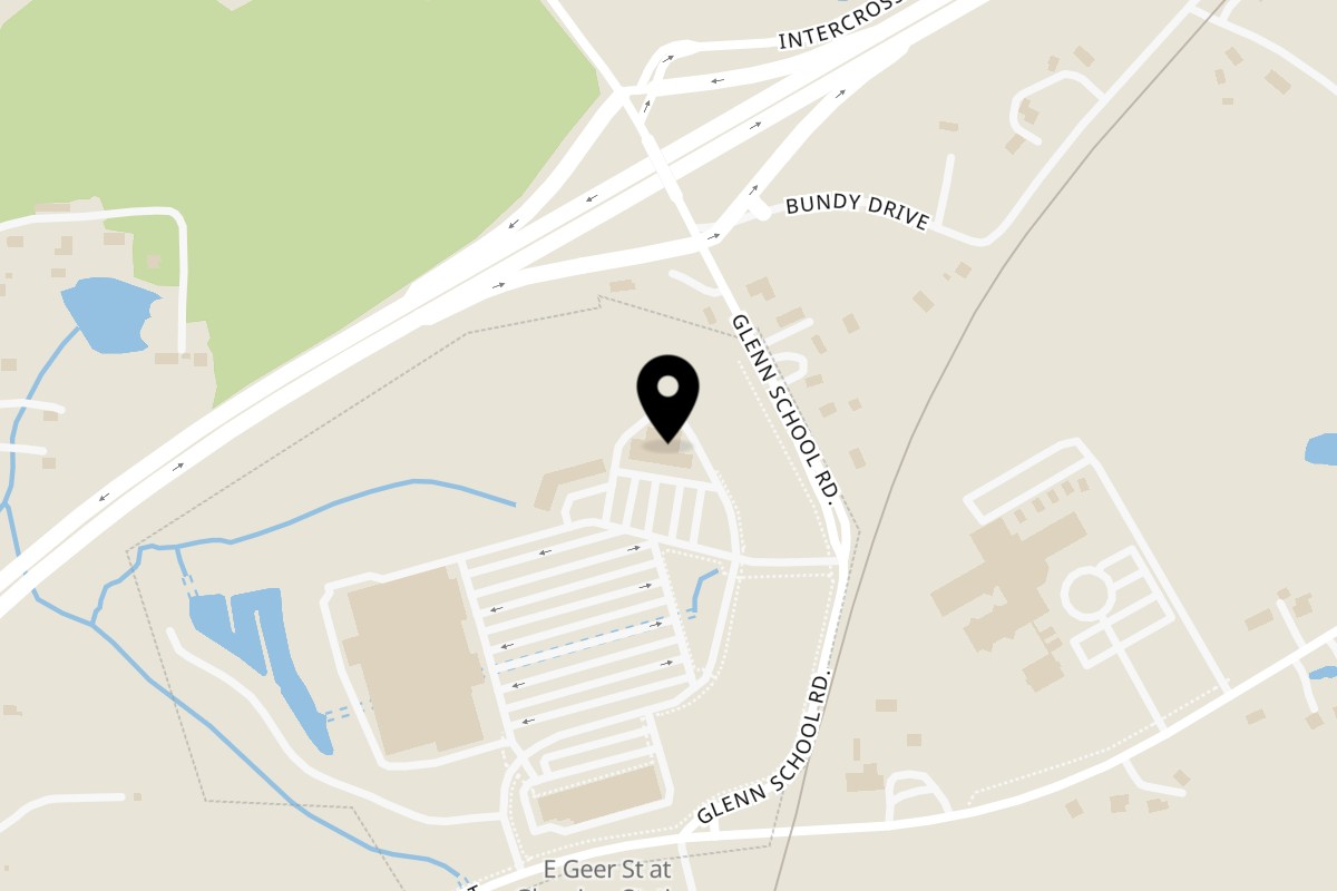 Map showing the location of MAS CHINGON MEXICAN GRILL AND BAR on 1541 Glenn School Rd suite 17 in Durham